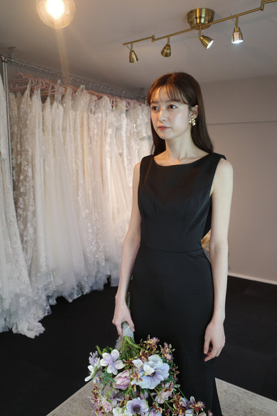 バックシャン ソフトマーメイドドレス ブラック(W190BK)