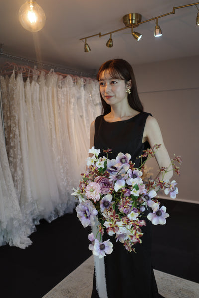 バックシャン ソフトマーメイドドレス ブラック(W190BK)