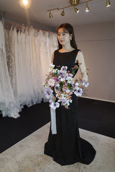 バックシャン ソフトマーメイドドレス ブラック(W190BK)