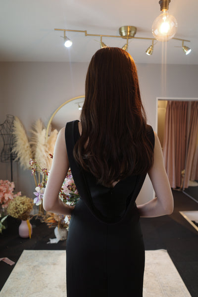 バックシャン ソフトマーメイドドレス ブラック(W190BK)