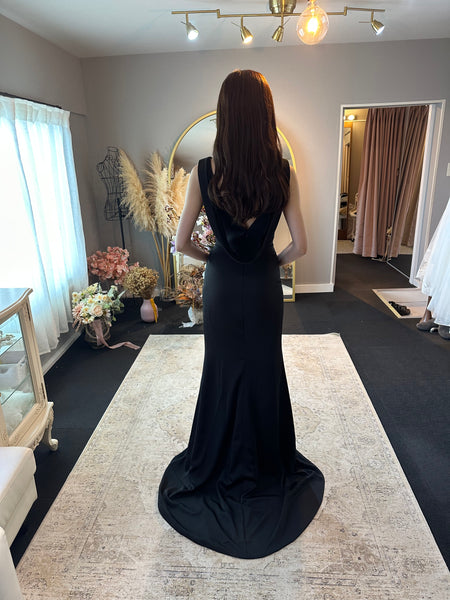 バックシャン ソフトマーメイドドレス ブラック(W190BK)