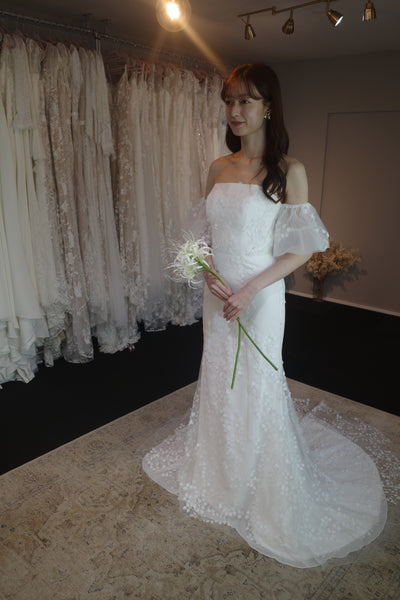 2way すずらんレース パフスリーブ ソフトマーメイドドレス(W285)