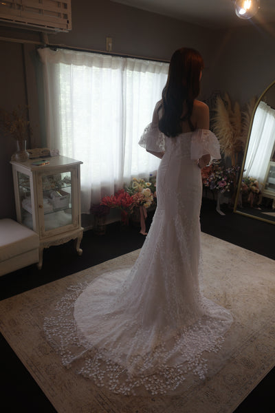 2way すずらんレース パフスリーブ ソフトマーメイドドレス(W285)