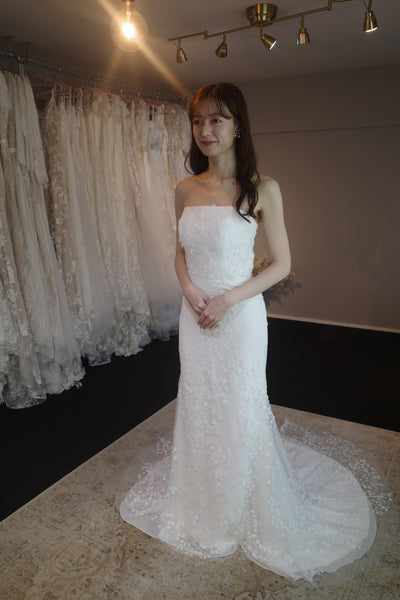 2way すずらんレース パフスリーブ ソフトマーメイドドレス(W285)