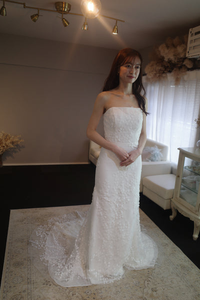 2way すずらんレース パフスリーブ ソフトマーメイドドレス(W285)