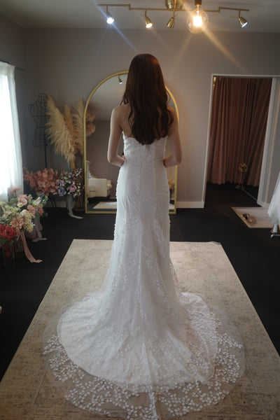 2way すずらんレース パフスリーブ ソフトマーメイドドレス(W285)