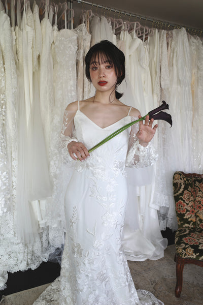 2way 花柄レース オフショルダードレス(W309WH)