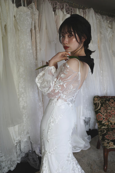 2way 花柄レース オフショルダードレス(W309WH)