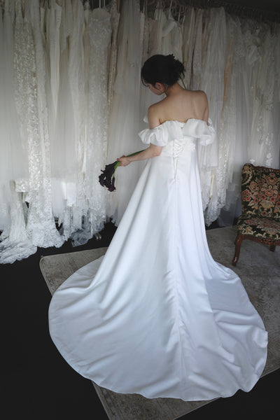 オフショルダー Aラインドレス ホワイト(W274WH)