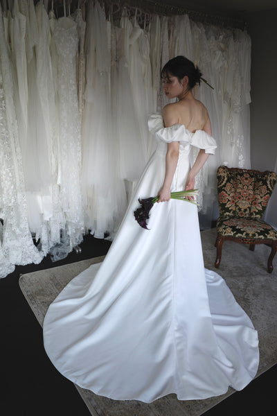 オフショルダー Aラインドレス ホワイト(W274WH)