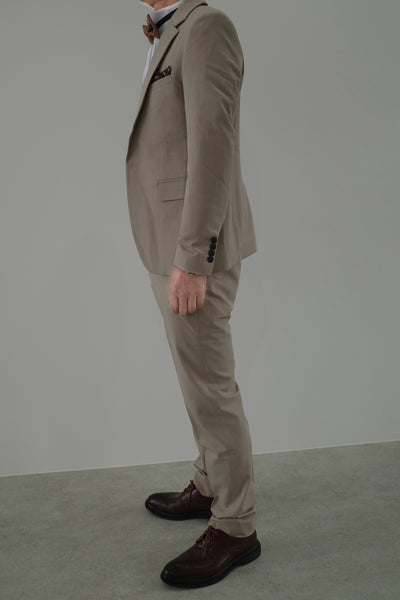 スリーピース メンズスーツ タキシード ライトベージュ (M01)