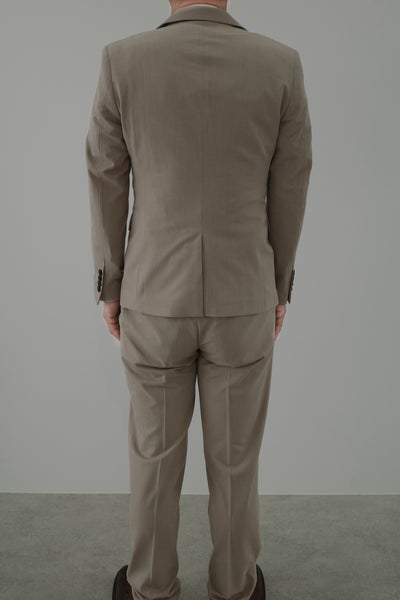 スリーピース メンズスーツ タキシード ライトベージュ (M01)