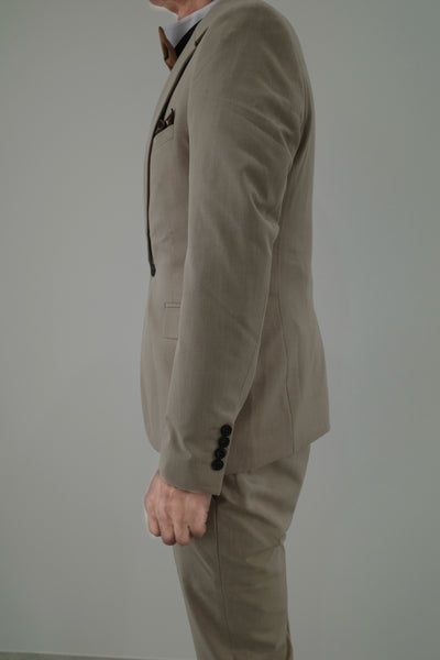 スリーピース メンズスーツ タキシード ライトベージュ (M01)