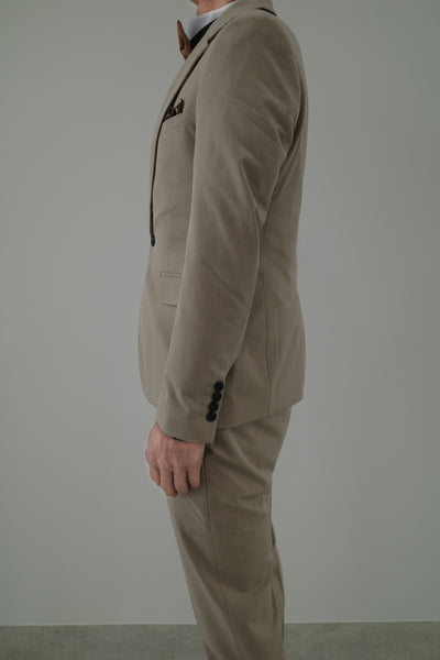 スリーピース メンズスーツ タキシード ライトベージュ (M01)