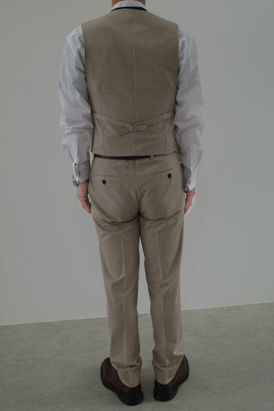 スリーピース メンズスーツ タキシード ライトベージュ (M01)