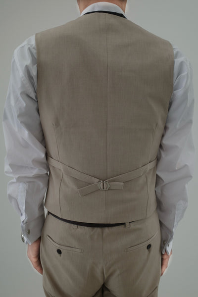 スリーピース メンズスーツ タキシード ライトベージュ (M01)