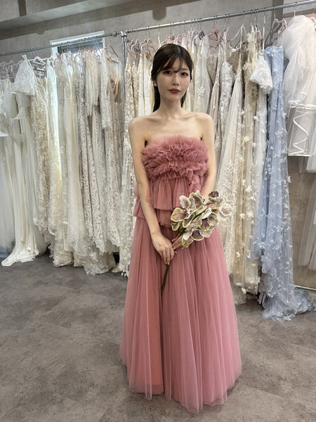 フリル チュールドレス ダスティピンク(W347DP)