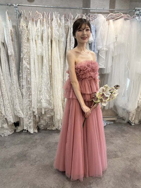 フリル チュールドレス ダスティピンク(W347DP)