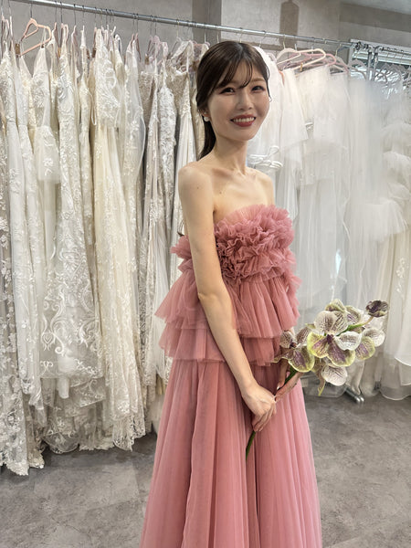 フリル チュールドレス ダスティピンク(W347DP)