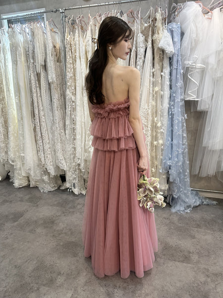 フリル チュールドレス ダスティピンク(W347DP)