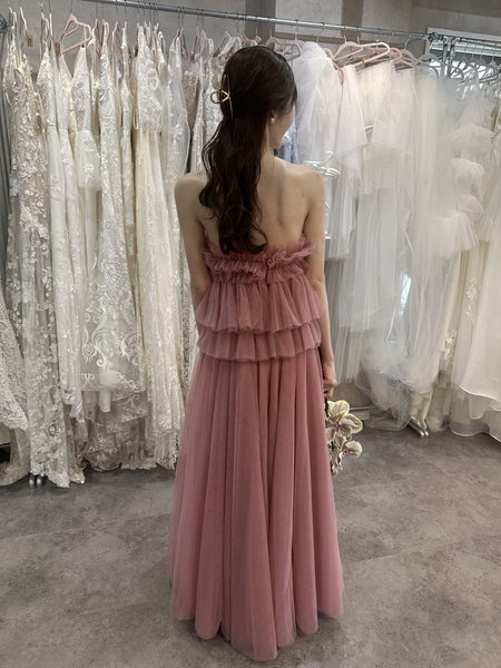 フリル チュールドレス ダスティピンク(W347DP)