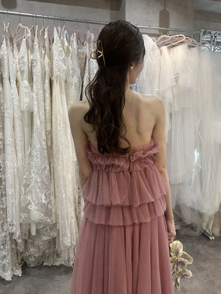 フリル チュールドレス ダスティピンク(W347DP)