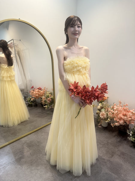 フリル チュールドレス クリームイエロー(W347CY)