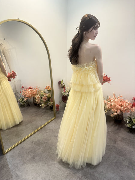 フリル チュールドレス クリームイエロー(W347CY)