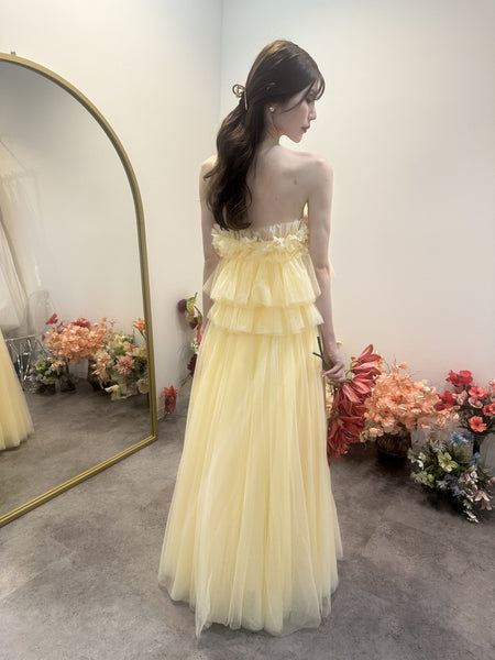 フリル チュールドレス クリームイエロー(W347CY)