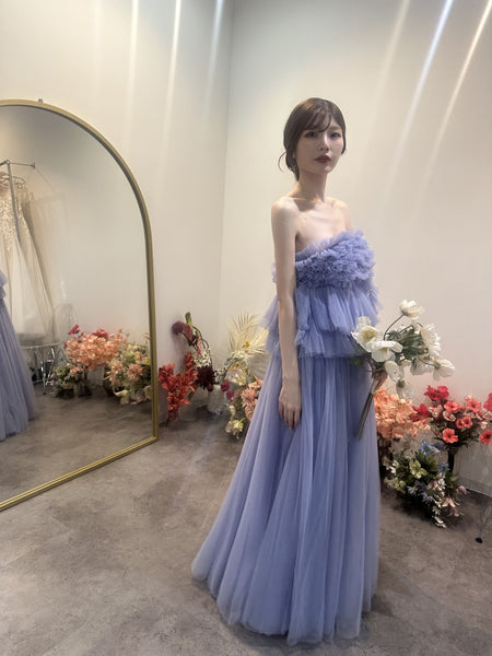 フリル チュールドレス ラベンダーブルー(W347LB)