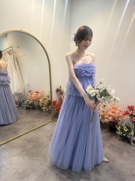 フリル チュールドレス ラベンダーブルー(W347LB)