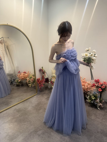 フリル チュールドレス ラベンダーブルー(W347LB)