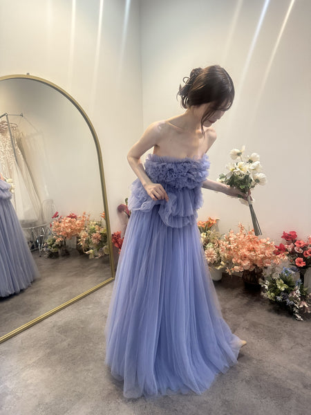 フリル チュールドレス ラベンダーブルー(W347LB)