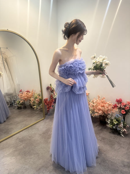 フリル チュールドレス ラベンダーブルー(W347LB)
