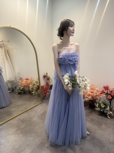 フリル チュールドレス ラベンダーブルー(W347LB)