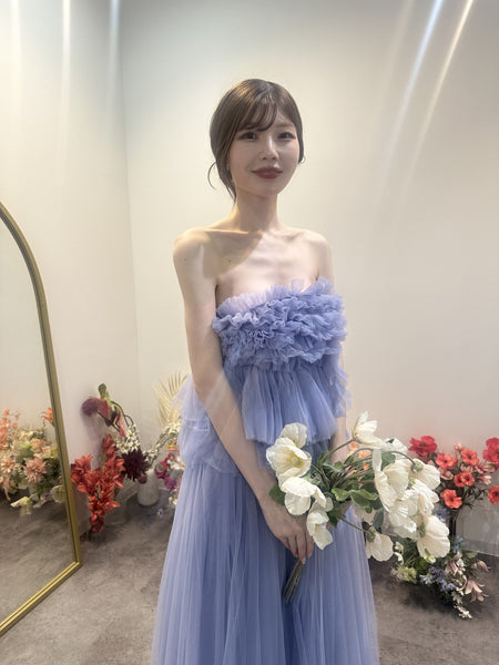 フリル チュールドレス ラベンダーブルー(W347LB)