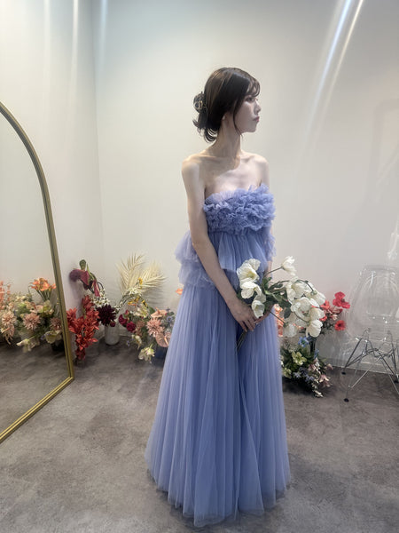 フリル チュールドレス ラベンダーブルー(W347LB)