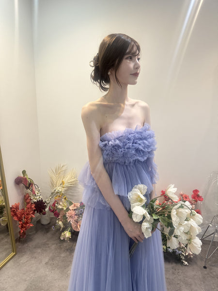 フリル チュールドレス ラベンダーブルー(W347LB)