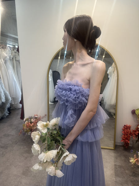 フリル チュールドレス ラベンダーブルー(W347LB)