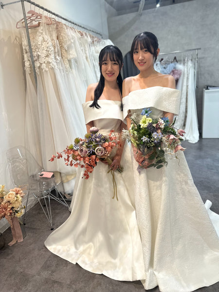 2way ミカド風サテン ロールカラー Aラインドレス(W351)