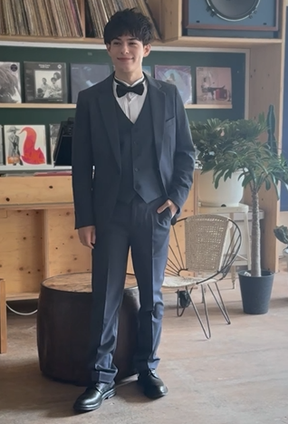 スリーピース メンズスーツ タキシード デニムブルー(M18)