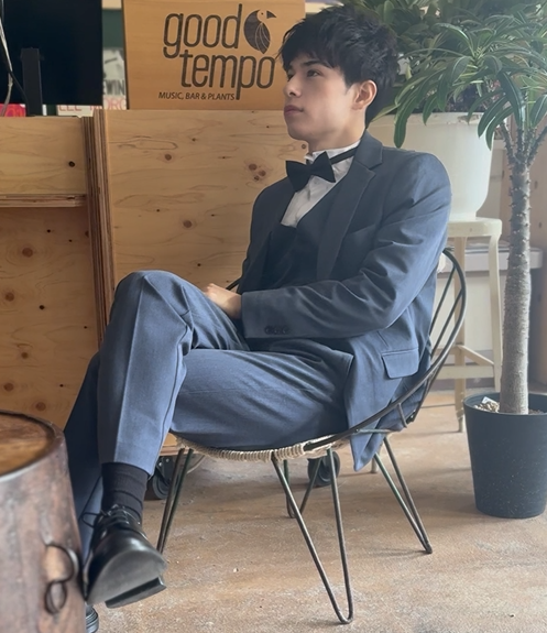 スリーピース メンズスーツ タキシード デニムブルー(M18)