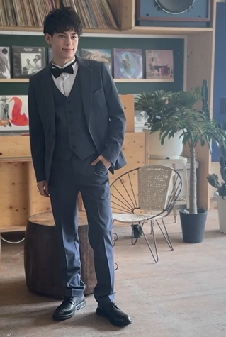 スリーピース メンズスーツ タキシード デニムブルー(M18)