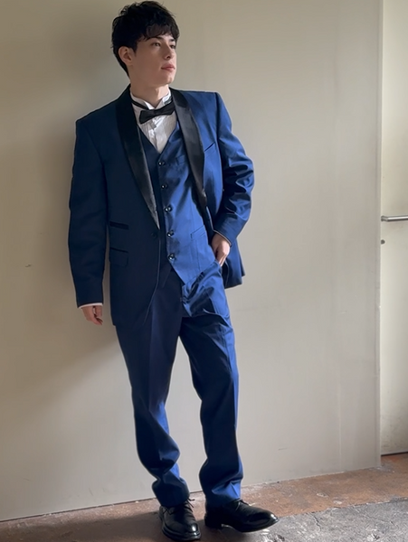 スリーピース メンズスーツ タキシード ネイビー(M19)