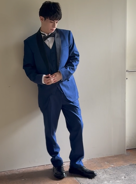 スリーピース メンズスーツ タキシード ネイビー(M19)