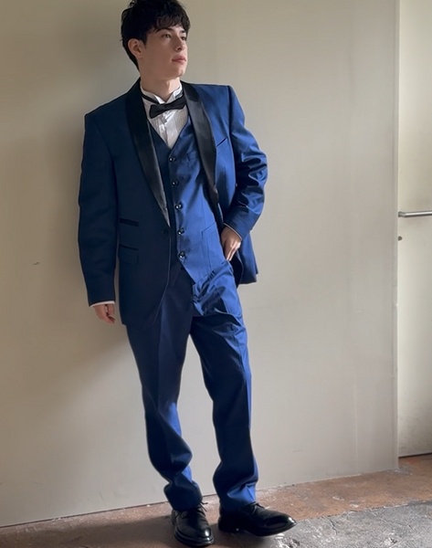 スリーピース メンズスーツ タキシード ネイビー(M19)
