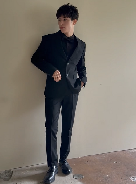 スリーピース メンズスーツ テーラードタキシード ブラック(M21)