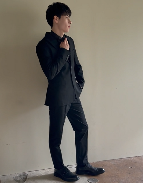 スリーピース メンズスーツ テーラードタキシード ブラック(M21)