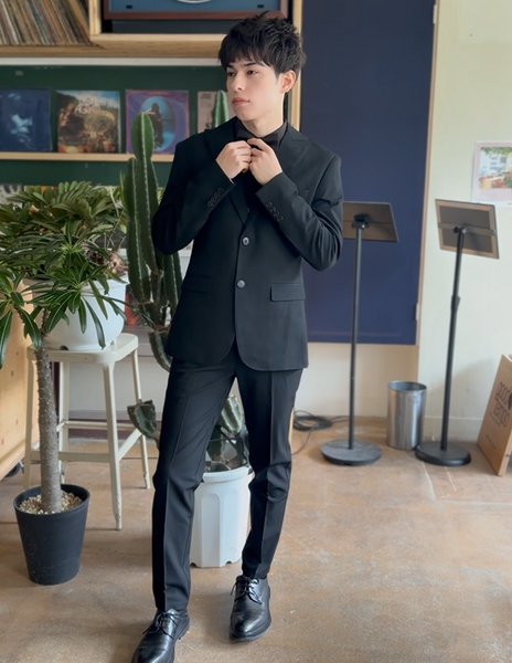 スリーピース メンズスーツ テーラードタキシード ブラック(M21)