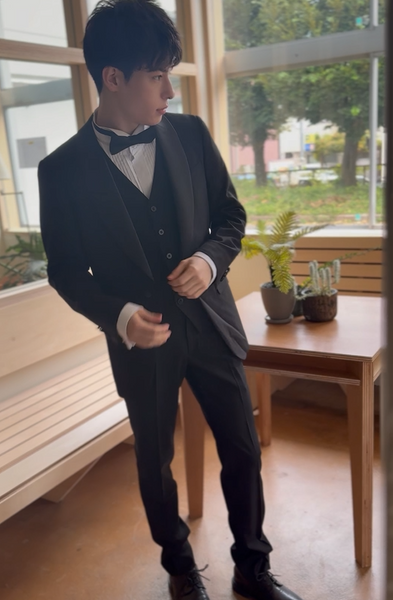 スリーピース メンズスーツ タキシード フォーマルブラック(M20)